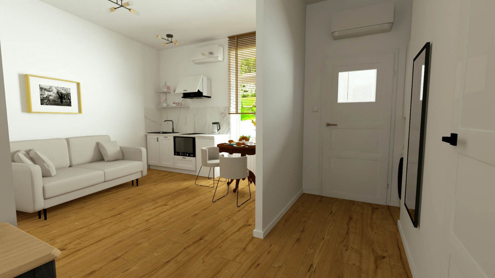 Render 2 mieszkania po podziale na dwa lokale przy ul. Menniczej
