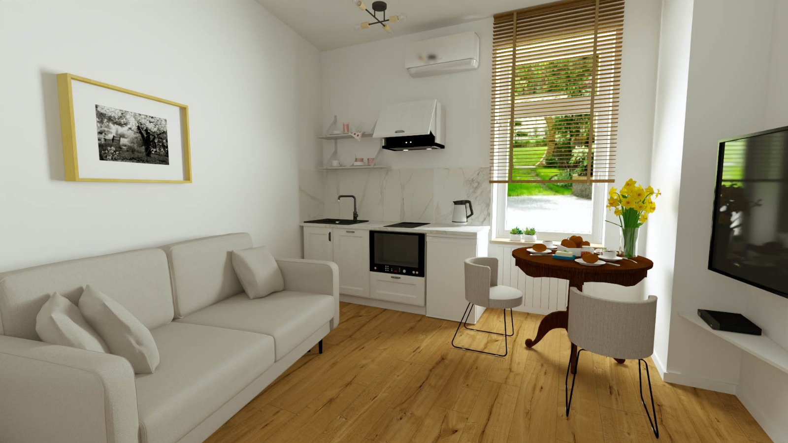 Render 3 mieszkania po podziale na dwa lokale przy ul. Menniczej