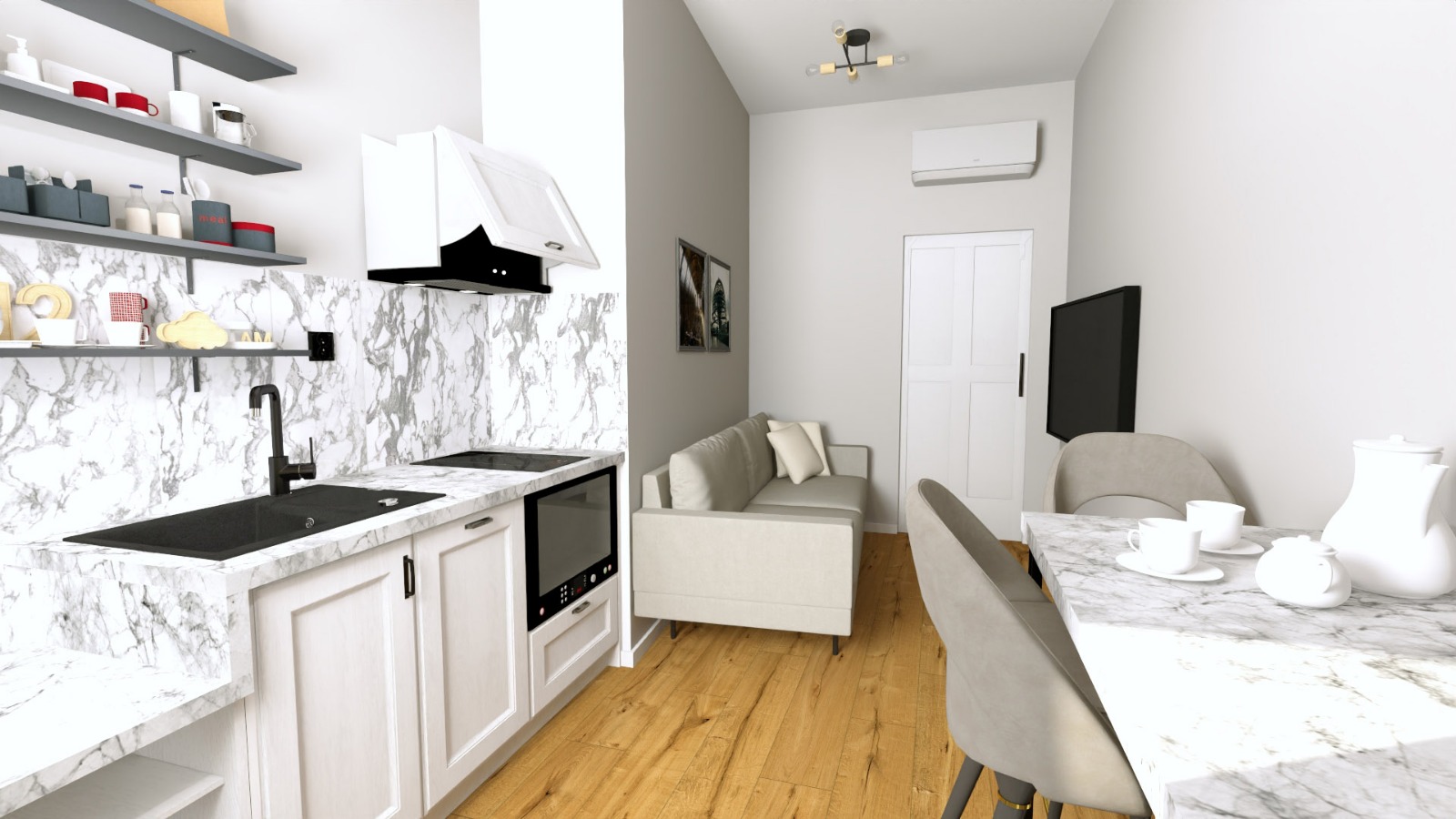 Render 8 mieszkania po podziale na dwa lokale przy ul. Menniczej